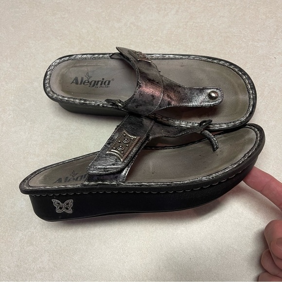 Alegria By Pg Life 'carina' Sandal Women's Size 37 Leather Hook - Picture 4 of 9